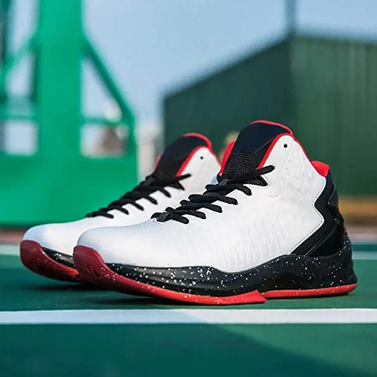 Men Breathable Sports Sneakers Anti Slip China Shoe Box Customized JIAN ER Wear Resistant High Upper Basketball Shoes